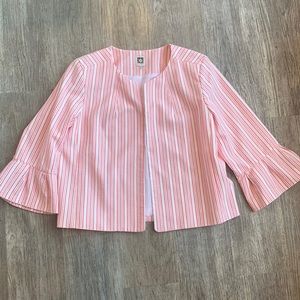 Anne Klein Pink and White Striped Blazer